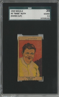 1923 W515-2 #3 Babe Ruth, Hand Cut - SGC 35 GD+ 2.5